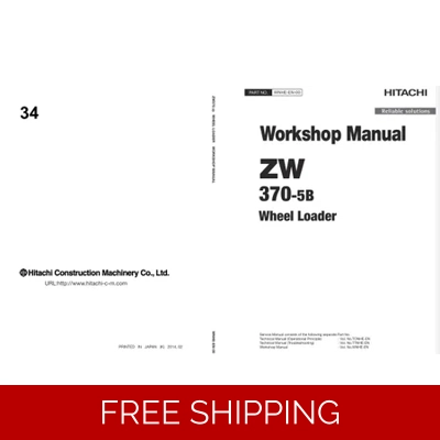 HITACHI ZW370-5B WHEEL LOADER WORKSHOP MANUAL AND DIAGRAMS
